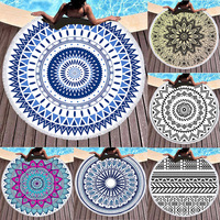 Serviette de plage ronde personnalisée de haute qualité à prix abordable, entièrement imprimée, en microfibre tissée sur mesure