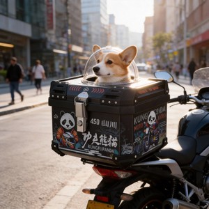 Top Case Moto 45L pour Animaux de Compagnie, en PP Haute Résistance, Étanche, Démontage Rapide, Base en Acier Carbone 5 kg, pour Chiens de Taille Moyenne, Transport Indépendant à l'Arrière - Product Image 5