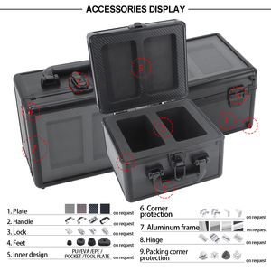 Nhà Máy Trực Tiếp Tùy Chỉnh 2 Hàng Phân Loại Thẻ Tấm Trường Hợp Nhôm Trường Hợp Mẫu Với Rõ Ràng Acrylic Nắp Cho Thể Thao Kinh Doanh Thẻ - Product Image 2