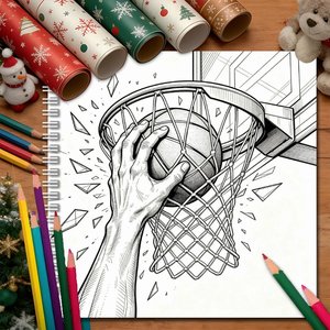 Carnet de coloriage sportif spirale sur le thème du basketball, avec dessins de lignes sportives personnalisables, impression OEM/ODM pour la papeterie, vente en gros, cadeau sportif - Product Image 5