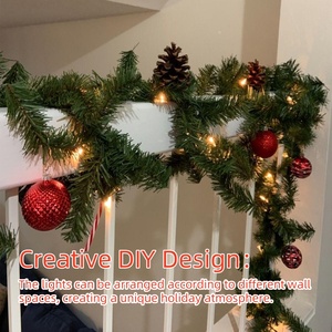 Trang trí cây thông Noel Vòng hoa Giáng sinh nhân tạo Đèn mây xanh DIY trên tường Trong nhà Không khí lễ hội trong nhà - Product Image 2