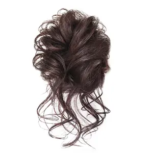 Serat sintetis Updo keriting, hiasan rambut Sanggul ekstensi rambut palsu berantakan, mangkuk Tuang untuk wanita