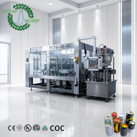 Ligne de mise en conserve entièrement automatique 20000CPH 48 têtes avec remplisseuse-scelleuse 2-en-1, sécheuse et machine de rinçage pour sodas et bières