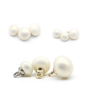 กระดุมเสื้อเชิ้ตประดับมุกสีขาว8มม. 10มม. 12มม. กระดุมก้านพลาสติกสำหรับตกแต่งชุดแต่งงาน - Product Image 2