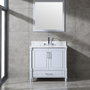 Meuble-lavabo de salle de bain haut de gamme de 36 pouces avec vasque en céramique et caractéristiques résistantes à l'eau - Product Image 3