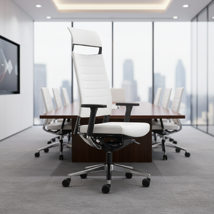 Fauteuil en cuir entièrement rembourré Expo 15, dossier moyen, soutien lombaire réglable, pivotant, siège réglable en hauteur, accoudoirs – Style moderne - Product Image 6