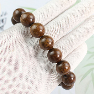 Golden Sandalwood <b>Bracelet</b> 15mm Wooden Buddhist Prayer Beads Unisex Gift Style - Product Image 4