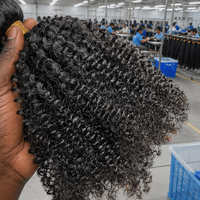 Extensions de cheveux humains brésiliens Remy, double trame machine, bouclés afro crépus, ondulations Water Wave, Body Wave, Fumi Yaki Weave
