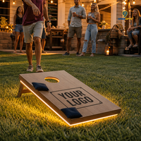 Ensemble de jeu de Cornhole professionnel pliable en bois massif de qualité supérieure, jeu de lancer de sacs de céréales écologique, logo personnalisé, sacs toutes saisons pour l'extérieur