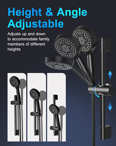 FLG Mattschwarz Badezimmer Edelstahl Dusche heiß und kalt in Hochdruck Niederschlag Wand halterung Verdeckte Dusche Set - Product Image 5