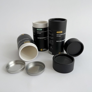 Bán buôn Đen kraft giấy <span class=keywords><strong>container</strong></span> thực phẩm tùy chỉnh bột viên nang <span class=keywords><strong>container</strong></span> với tin Nắp phân hủy sinh học trà các tông <span class=keywords><strong>container</strong></span> - Product Image 1