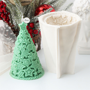 3D Star Christmas Tree Silicone <b>Candle</b> <b>Molds</b> Pinecone Plaster Resin <b>Mold</b> for Aromatherapy Gypsum Making Christmas Decor Gift - Product Image 5