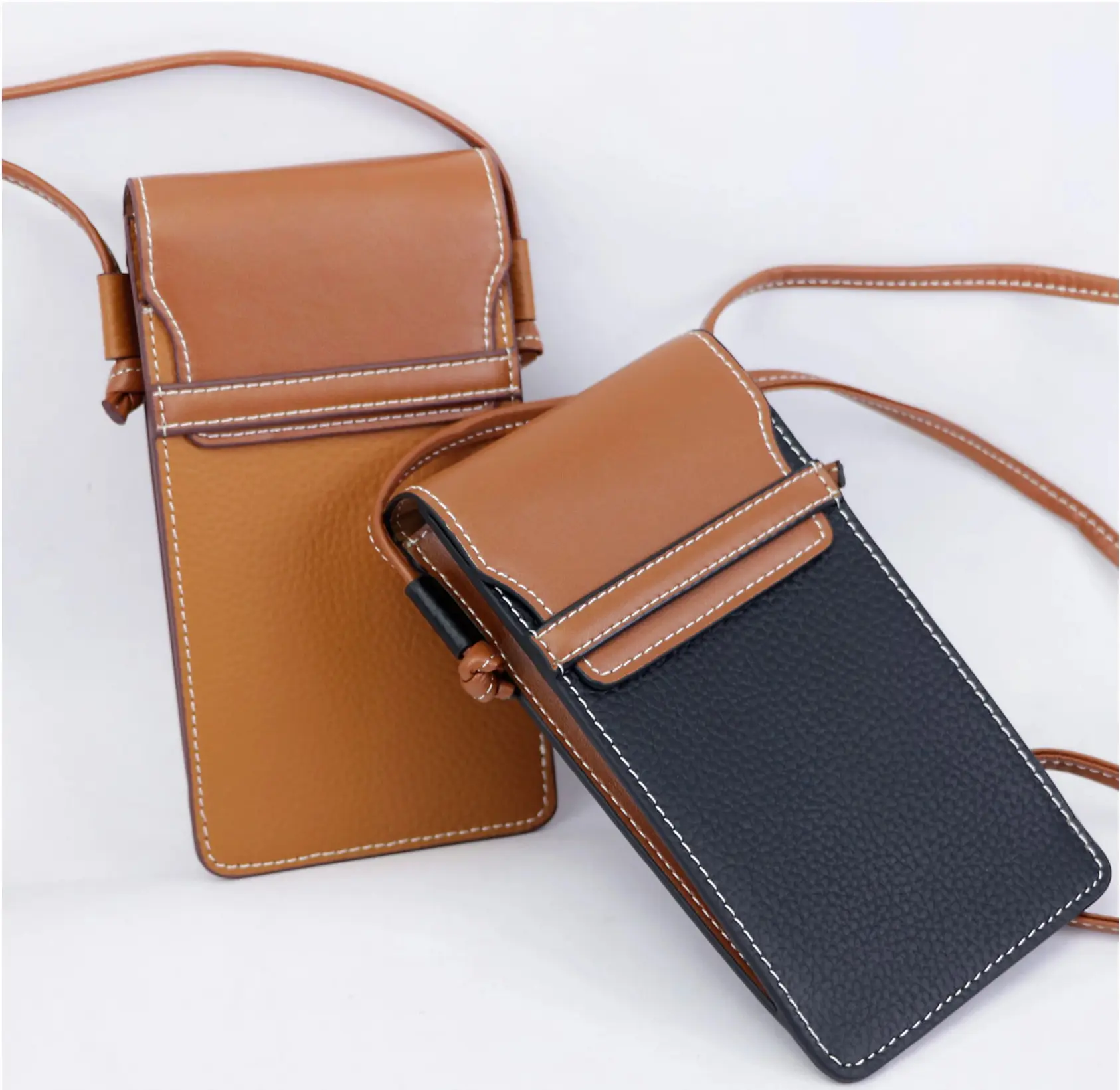 Customized women cow leather cell phone bag crossbody waterproof ladies mobile phone bag