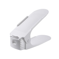 Étagère à chaussures moderne en plastique PP à double niveau réglable avec étagère pour rangement dans le placard, gain de place