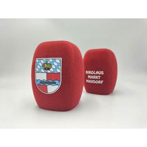 Flocked <b>Microphones</b> Foam With Customized logo Triangle Square Shape Sponge Flocking Logos Customizing Printing - Product Image 4
