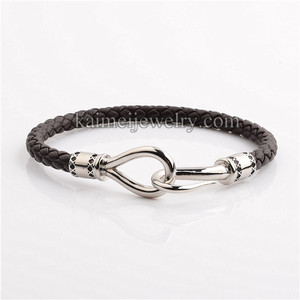 Joyería de moda mejor venta de artículos de cuero Real brazalete de gancho de China - Product Image 4