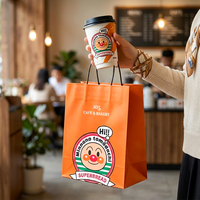 Sac en papier kraft recyclable de qualité alimentaire de luxe personnalisé avec poignées torsadées et impression flexographique pour l'emballage du café