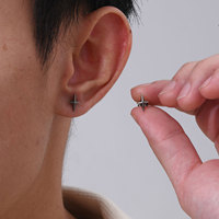 Anting-anting tusuk bintang utara dari baja anti karat hypoallergenic grosir, klasik dengan zircon mikro-terpasang untuk wanita