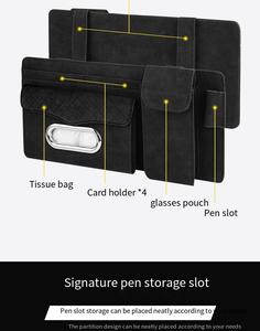 Organisateur de visière de <span class=keywords><strong>voiture</strong></span> <span class=keywords><strong>en</strong></span> <span class=keywords><strong>cuir</strong></span> multi-espace de haute qualité <span class=keywords><strong>porte</strong></span>-carte multifonctionnel et pochette de rangement pour sac à mouchoirs - Product Image 5