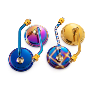 Rétroviseur rond de moto pour vélos <span class=keywords><strong>Vespa</strong></span>, 7 pièces, miroir arrière de Scooter, 10mm/8mm, nouveau - Product Image 2