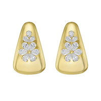 Boucles d'oreilles Gemnel en laiton massif, forme goutte d'eau, avec grappe de fleurs en oxyde de zirconium blanc taille poire, pour femme, usage quotidien et soirées