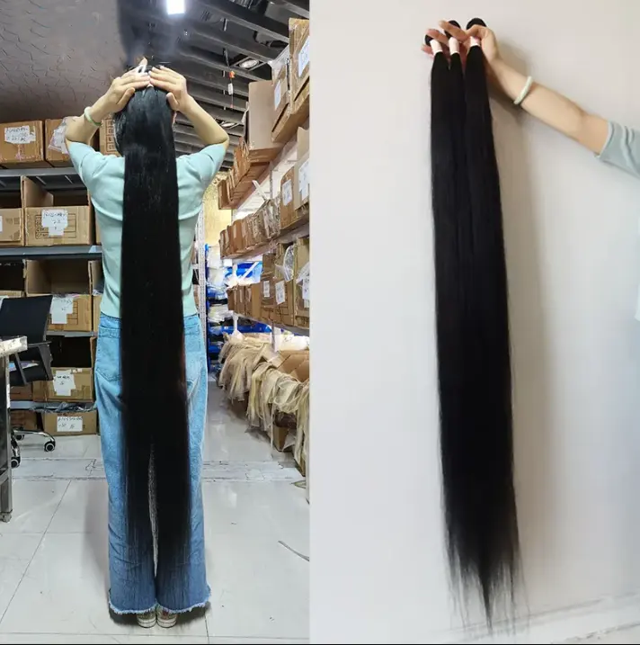 Cheap 50 Inches Brazilian Hair Bundles Unprocessed Virgin Raw Real Natural Cuticle Aligned Long Human Hair Extension Bundles