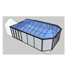 2024 Скатная крыша с защитой от ржавчины, тяжелый снегопад, зимний сад, с изолированным стеклом для уличной кухни