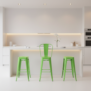 Tabouret de bar moderne en métal, chaise haute de bar, chaise de bar rouge en fer, chaises industrielles, tabouret pouvant être transformé en table - Product Image 3