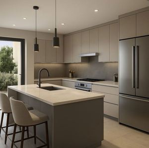 Diseños de Fábrica, Diseños Modernos Personalizados, Juegos de Gabinetes de Cocina de Alto Brillo con Tira de Luces LED - Product Image 6
