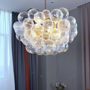 Lámpara de Techo Moderna de Hierro y Vidrio Personalizada de Fábrica, Iluminación de Bola Redonda para Comedor, Dormitorio y Cocina - Product Image 1