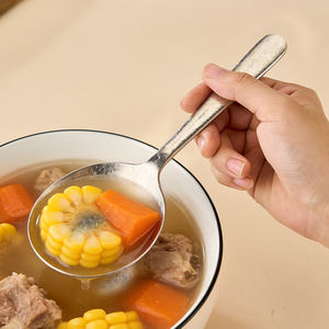 Cucharas de Titanio Puro Plateadas en Plata con Mango Largo Aptas para Lavavajillas para Servir Arroz en Casa y en Restaurantes - Product Image 3