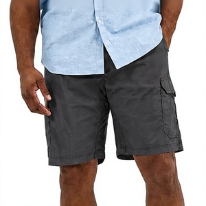 Men's Solid Dark Gray Cargo <b>Shorts</b> Mid Waist <b>Zipper</b> Fly Casual Breathable Cotton - Product Image 1