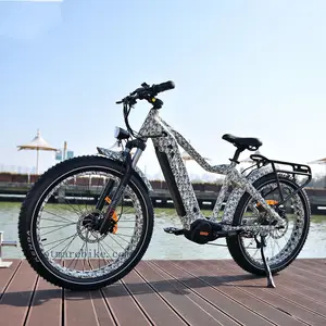 NEW Mid Drive 750W/1000W Motor Fat Tire Ebike Off Road Camo Electric Bike Hidden Battery Electric Bicycle