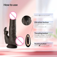 Brauner Dildo-Vibrator Beheizt Realistischer Flüssigsilikon-Dildo Erotikspielzeug für Frauen und Männer mit 3 Stoßfunktionen 10 Vibrationsmodi
