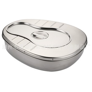 Cuenco de acero inoxidable engrosado para ancianos postrados en cama, orinal ampliado para adultos (hombres y mujeres), y cuenco de enfermería para embarazadas. - Product Image 1