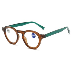 Vintage <strong>Round</strong> Two Color Frame Presbyopia <strong>Glasses</strong> Anti Blue Ray Lightweight Flexible Temple Reading Eyewear for Elderly Daily Use - Product Image 2