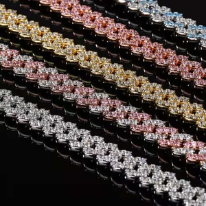 Colliers en zircon pour hommes et femmes, chaîne cubaine à une rangée de diamants, vente en gros - Product Image 6