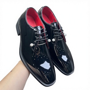 Zapatos de Vestir de Cuero EVA con Cordones para Hombre, Negros, de Alta Calidad, con Punta Cuadrada, que Aumentan la Estatura - Product Image 3
