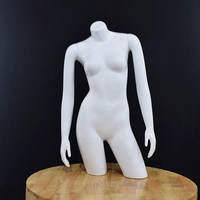 Maniquí de Exhibición para Tienda de Ropa Interior, Blanco Brillante, Femenino, Medio Cuerpo, para Sujetador, Bragas y Traje de Baño