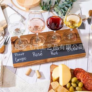 Acacia Wood Wine Glass Tray 40cm Handmade <b>Bar</b> <b>Tool</b> For Tasting Party - Product Image 1