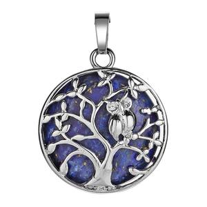 Hot Sale 30MM Natural Crystal Stone Pendant <strong>Owl</strong> Tree of Life <strong>Necklace</strong> 0wl Pendant Jewelry for Women's Gift Gemstone Gift Jewelry - Product Image 2