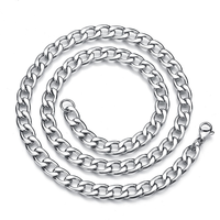 Collier chaîne en acier inoxydable pour hommes, style Hip Hop, avec fermoir argenté, bijoux de mode, vente en gros, dropshipping