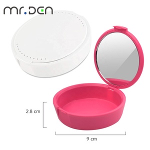 MRDEN alineador de ortodoncia estuche de almacenamiento dental con cojín de silicona y espejo redondo caja de retención de <span class=keywords><strong>dentadura</strong></span> - Product Image 5