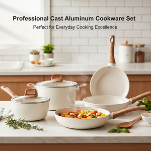 Bộ dụng cụ nấu ăn bằng nhôm đúc chống dính, chất lượng tốt, đa năng, bền vững, không rò rỉ - Product Image 2