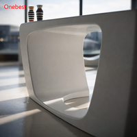 Bureau de direction en Corian Stone au design italien unique, blanc brillant, pour PDG et directeurs généraux