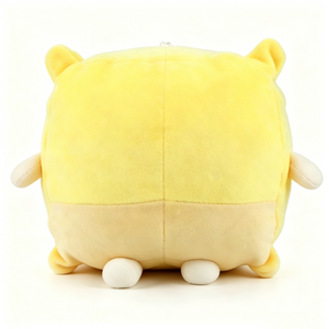 Peluche vache laitière personnalisée en forme de cube avec yeux qui clignent, jouet en peluche vache laitière carrée jaune, poupée douce vache laitière miniature aux membres dodus - Product Image 3