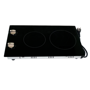 Table de <span class=keywords><strong>cuisson</strong></span> électrique halogène à double brûleur en acier inoxydable Verre vitro-céramique encastré Ménage RV Utilisation <span class=keywords><strong>Domino</strong></span> Knob Control Gas - Product Image 4