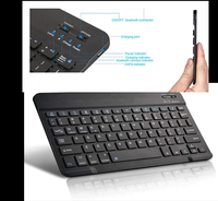 Kotak Kustom Black Metal Mouse Nirkabel Multimedia Bekas Ponsel Mini Plastik ABS Keyboard Mini Nirkabel BT 9 Tombol