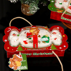 Caja de plástico <span class=keywords><strong>para</strong></span> postres y tartas en forma de caramelo de <span class=keywords><strong>Navidad</strong></span> al por mayor <span class=keywords><strong>con</strong></span> soporte de papel <span class=keywords><strong>para</strong></span> comida desechable, caja transparente <span class=keywords><strong>para</strong></span> exhibir caramelos - Product Image 4