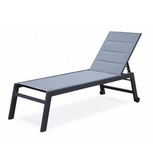 Negro Textilener Teslin de natación piscina Chaise Lounge al aire libre <span class=keywords><strong>playa</strong></span> camas - Product Image 6
